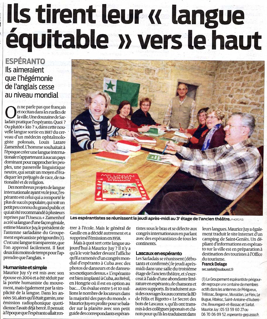 Sud Ouest de la 28/01/2011